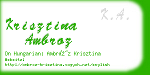 krisztina ambroz business card